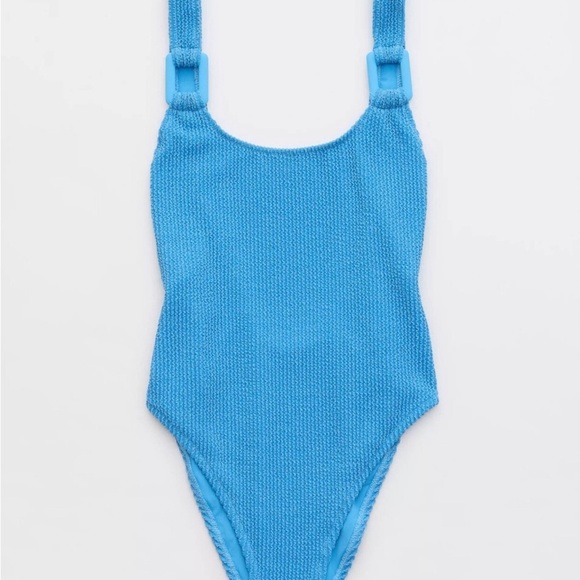 Aerie Shimmery Crinkle Birthday Scoop Cheekiest One Piece Swimsuit NWT - Picture 2 of 6